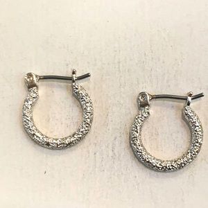 Silver Metal Hoop Earrings